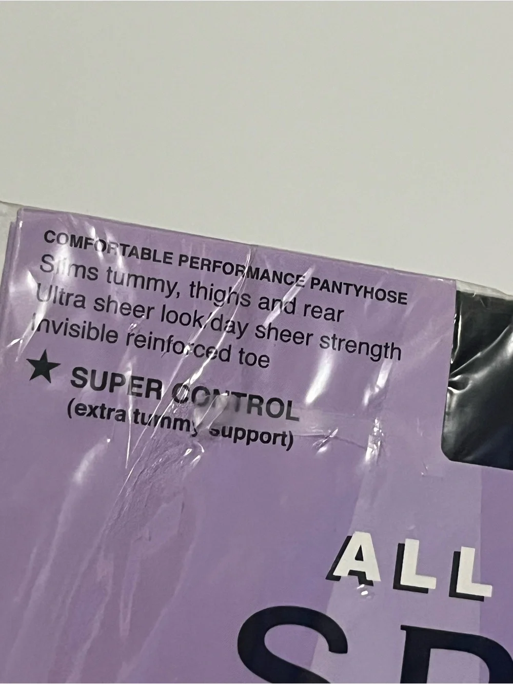 Spanx All The Way Size B Black Tummy to Toes Full Length Hose Super Control